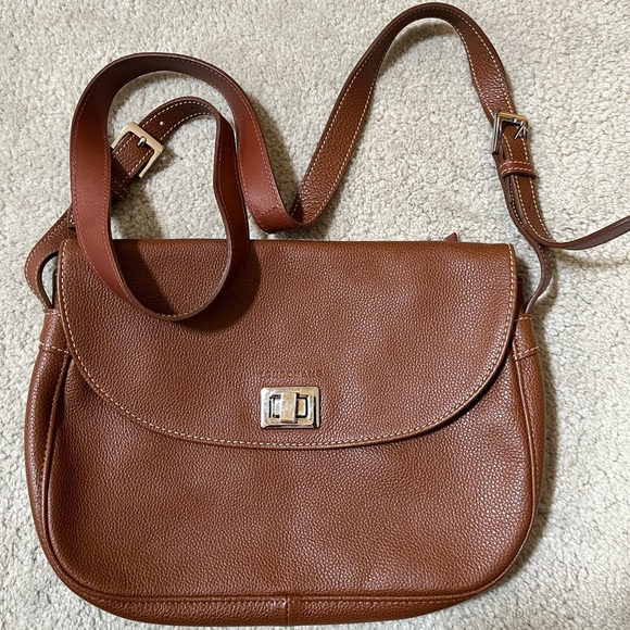 Longchamp Handbags - Longchamp Brown Crossbody Bag with Flap Closure